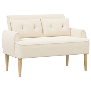 vidaXL Loveseat con bottoni imbottiti Crema 117 x 67 x 77 cm Boucl&eacute;