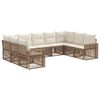 vidaXL Set Divano da Giardino 9 pcs Beige e Bianco Crema polyrattan