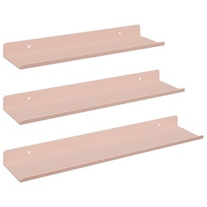 vidaXL Mensola sospesa 3 pcs Rosa 40 x 9 x 2,5 cm Acciaio