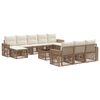 vidaXL Set Divano da Giardino 11 pz Beige e Bianco Crema polyrattan