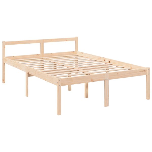 vidaXL Letto per Anziani 140x200 cm in Legno Massello di Pino