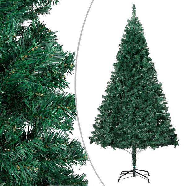 vidaXL Albero di Natale Preilluminato con Palline Verde 210 cm PVC
