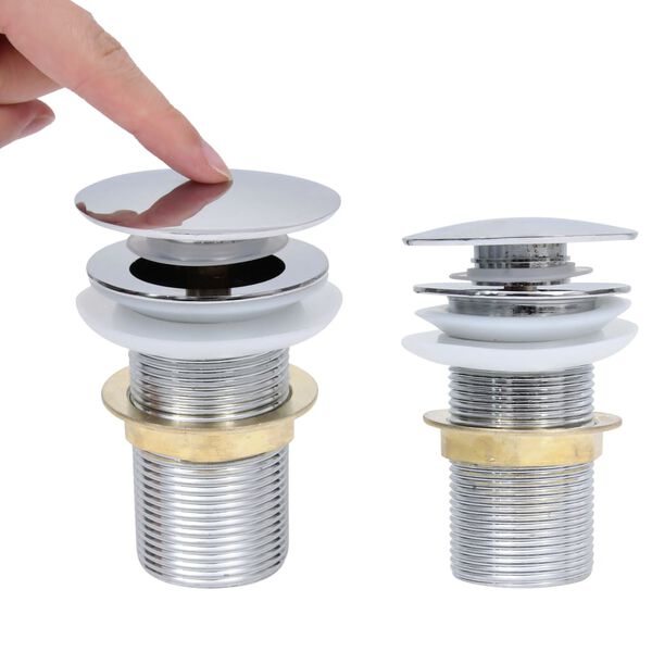 vidaXL Scarico a Pressione Senza Troppopieno Cromo 6,4x6,4x9,1cm
