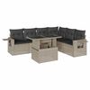vidaXL Set Divani da Giardino 7pz con Cuscini Grigio Chiaro Polyrattan