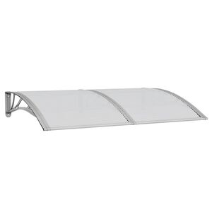 vidaXL Tettoia per Porta Grigia 150x100 cm Policarbonato