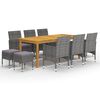 vidaXL Set Mobili da Pranzo per Giardino 11 pz Grigio