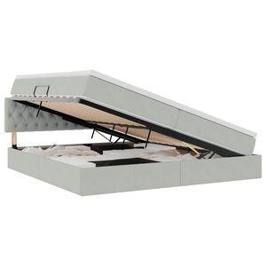 vidaXL Letto con contenitore e LED Grigio chiaro 200 x 200 cm Velluto