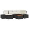 vidaXL Set Divano da Giardino 7 pz Nero Poly Rattan