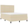 vidaXL Letto a molle con materasso Crema 160 x 200 cm Tessuto