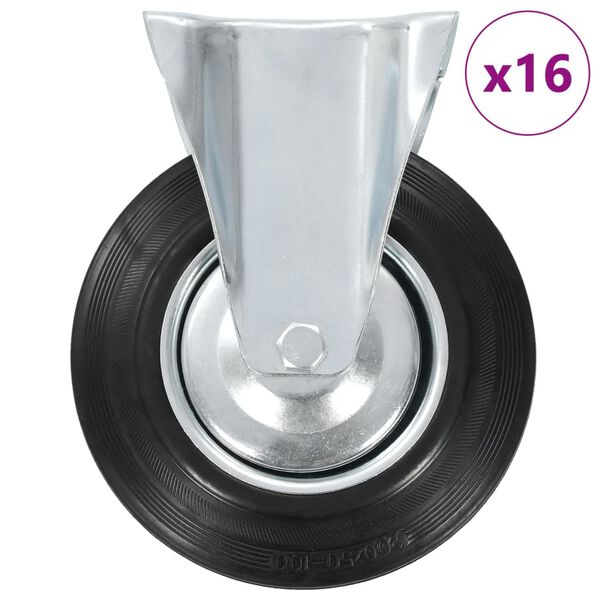 vidaXL Ruote Fisse 16 pz 200 mm