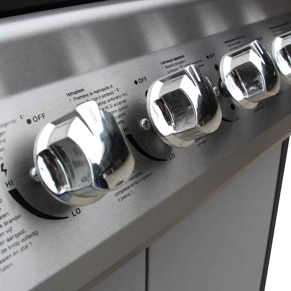 vidaXL Barbecue e Griglia a Gas 6+1 Fornelli Nero e Argento