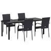 vidaXL Set da Pranzo per Giardino 5 pcs Nero