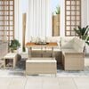 vidaXL Set Divano da Giardino con cuscino 8 pcs Beige polyrattan