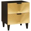 vidaXL Armadio da Notte Nero e Oro 40 x 33 x 46 cm
