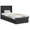 vidaXL Struttura del letto con stoccaggio e testata Nero 75 x 190 cm