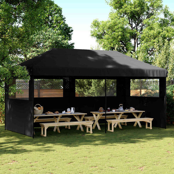 vidaXL Tenda Party Nero 292 x 580 x 315 cm Tessuto Oxford