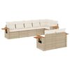 vidaXL Set Divano da Giardino 8 pz con Cuscini Beige in Polyrattan