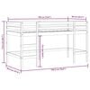 vidaXL Letto a Soppalco con Tende Bambini Rosa 90x190 cm Massello Pino