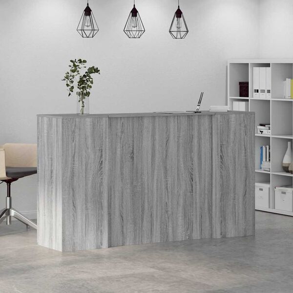 vidaXL Banco Reception Grigio Sonoma 180x50x103,5 cm Legno Multistrato