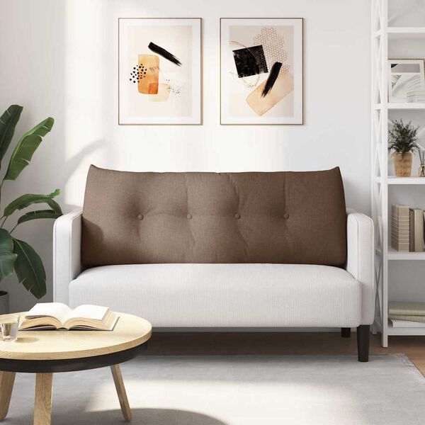 vidaXL Cuscino per Schiena Marrone 120 x 24 x 50 cm Tessuto