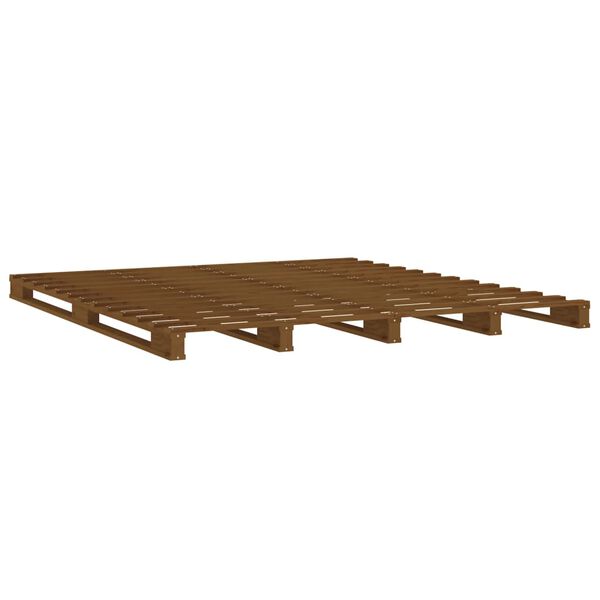 vidaXL Letto a Pallet senza Materasso Ambra 120x200cm Legno Massello