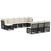 vidaXL Set Divano da Giardino 10 pcs Nero polyrattan