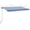 vidaXL Tenda da Sole Retrattile Manuale con LED 400x350 cm Blu Bianco