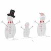 vidaXL Familia di Pupazzi di Neve Illuminati 3 pcs Bianco caldo