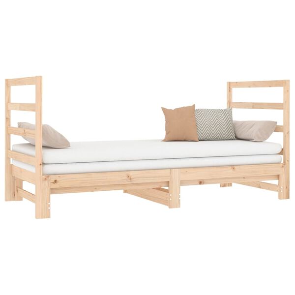 vidaXL Dormeuse Estraibile 2x(90x190) cm Legno Massello di Pino