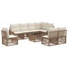 vidaXL Set Divano da Giardino Regolabile 9 pcs Beige polyrattan