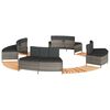 vidaXL Bordo per Spa Grigio in Polyrattan e Legno Massello di Acacia