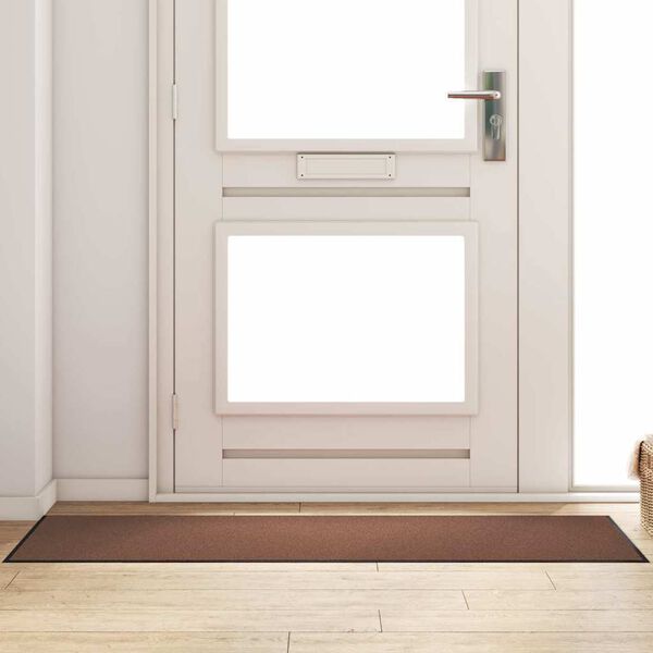 vidaXL Tappetino Marrone e Nero 60 x 180 cm Polipropilene e vinile