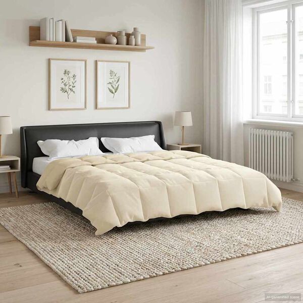 vidaXL Duvet Invernale Trapuntato Crema 200 x 240 cm Microfibra
