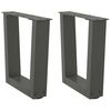 vidaXL Gambe per Tavolino da Caff&egrave; a Forma di V 2 pz Antracite 40x(30-31,3) cm Acciaio