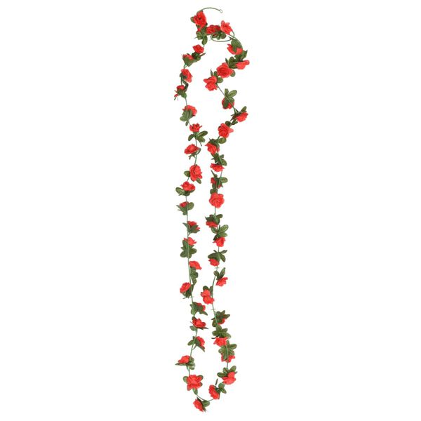 vidaXL Ghirlande Fiori Artificiali Natale 6 pz Rosso 240 cm