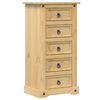 vidaXL Comodino Corona 53x39x103 cm in Legno Massello di Pino