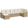vidaXL Set Divani da Giardino 7 pz con Cuscini Beige in Polyrattan