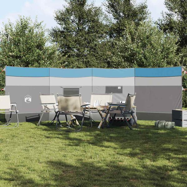 vidaXL Frangivento da Campeggio Blu 510x153 cm Impermeabile