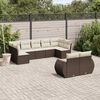 vidaXL Set Divani da Giardino 9pz con Cuscini Marrone in Polyrattan