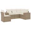 vidaXL Set Divano da Giardino 5 pz con Cuscini Beige in Polyrattan