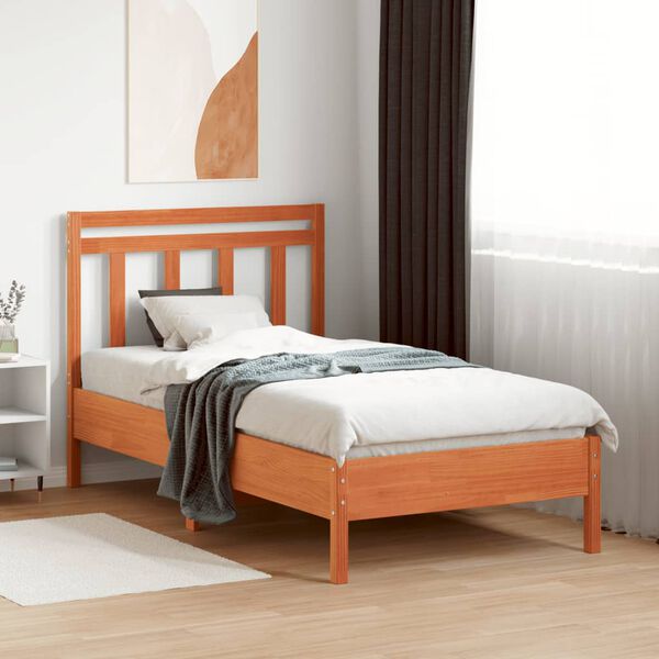 vidaXL Testiera Marrone Cera 100 cm in Legno Massello di Pino