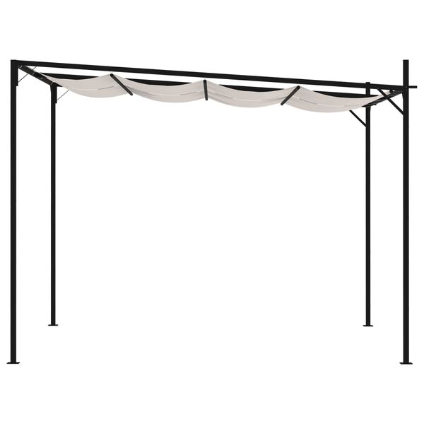 vidaXL Gazebo con Tetto Retrattile 300x300x233 cm Crema