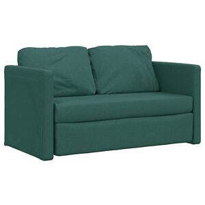 vidaXL Divano Letto da Terra 2 in 1 Verde Scuro 112x174x55 cm Tessuto