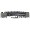 vidaXL Set Divani da Giardino 12 pz con Cuscini in Polyrattan Grigio