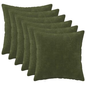 vidaXL Federa 6 pz HEERLEN Verde 30 x 30 cm Fleece in microfibra