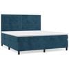 vidaXL Giroletto a Molle con Materasso Blu Scuro 160x200 cm in Velluto
