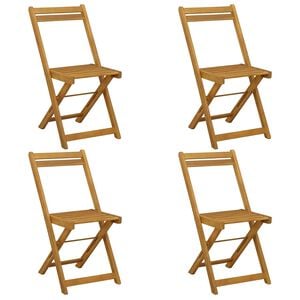 vidaXL Sedie da giardino pieghevoli 4 pz Naturale