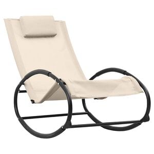 vidaXL Lettino Prendisole con Cuscino in Acciaio e Textilene Crema