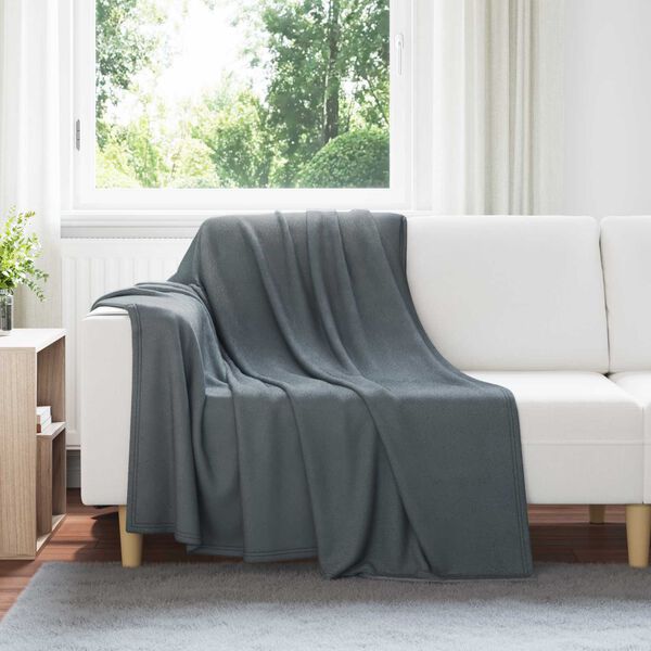 vidaXL Coperte da Pile 6 pcs Grigio scuro 200 x 150 cm Panno