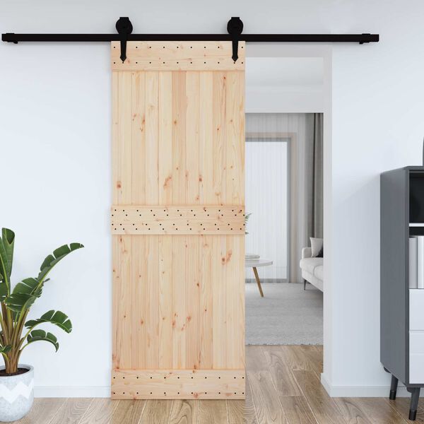 vidaXL Porta NARVIK Naturale 85 x 210 cm Legno di pino solido